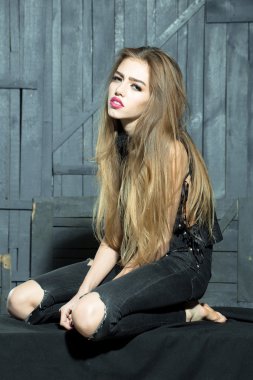 şehvetli genç kadın