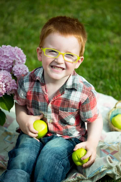 Funny boy outdoor — Stockfoto