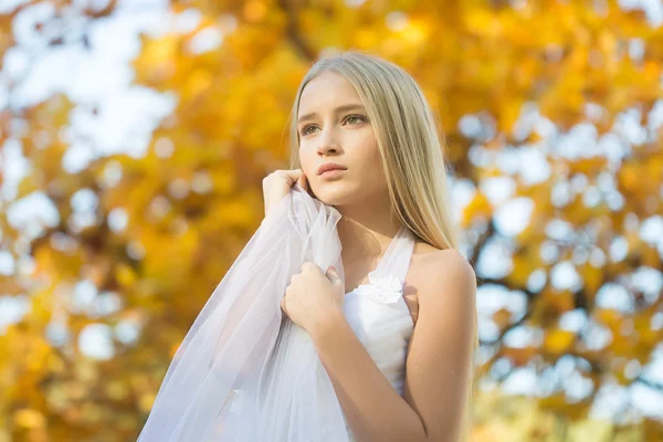Hermosa novia de otoño — Foto de Stock
