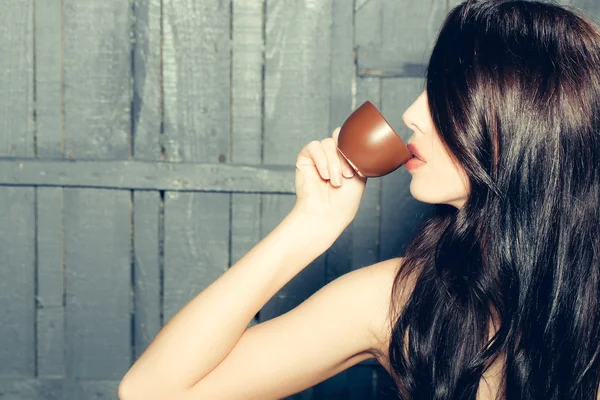 Woman with coffee — Stock Photo, Image