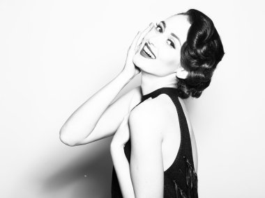 Şehvetli çekici retro kadın