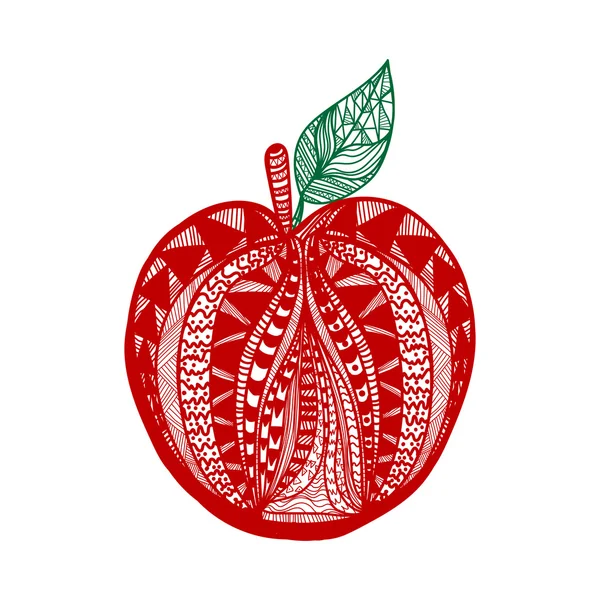 Pomme rouge sur blanc — Image vectorielle