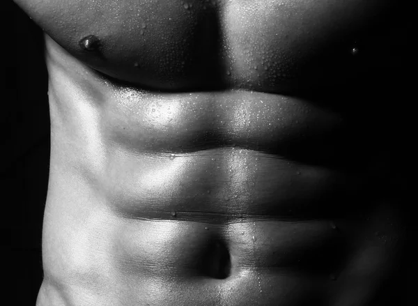Closeup pozadí mužské břicho — Stock fotografie