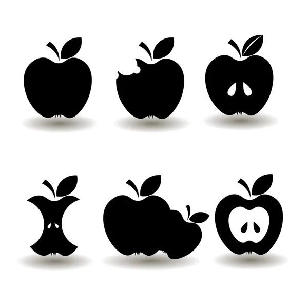 Чорний apple іконки — стоковий вектор
