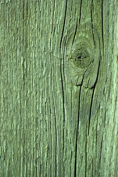 Green wooden board with knot — Stock Photo, Image
