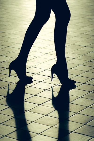 Женские ноги в обуви — стоковое фото
