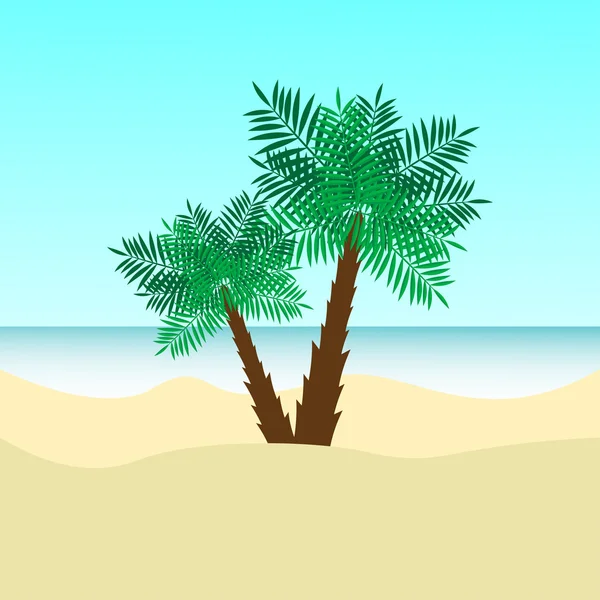 Palmen am Strand — Stockvektor