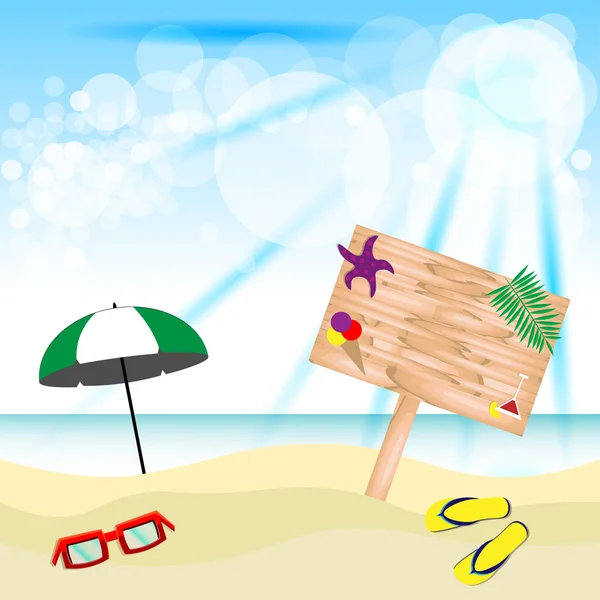 Letní prázdninová pláž — Stockový vektor
