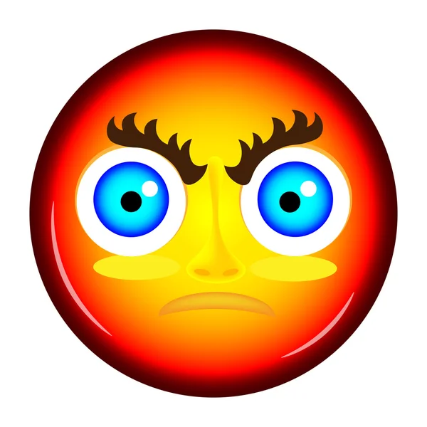 Emoticon arrabbiato rosso — Vettoriale Stock