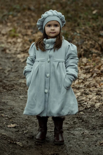 Liten flicka i höstparken — Stockfoto