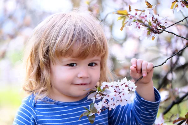Petit garçon à la fleur — Photo