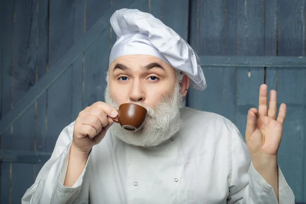 Koch trinkt Kaffee — Stockfoto