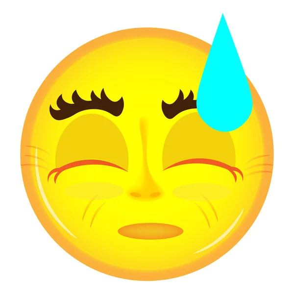 Emoticon cansado amarelo —  Vetores de Stock