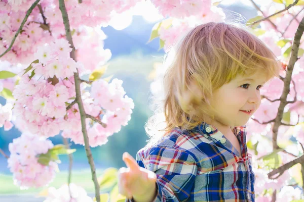 Menino pequeno em flor — Fotografia de Stock