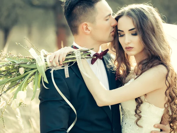 Boda abrazando pareja — Foto de Stock