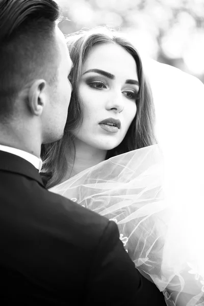 Sensual wedding couple — Stock Photo, Image