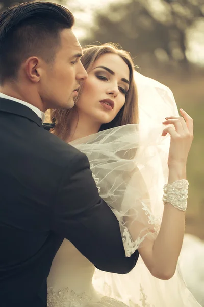 Sensuele bruidspaar — Stockfoto