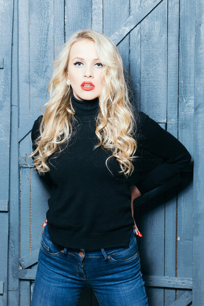 Sexy beautiful blonde lady