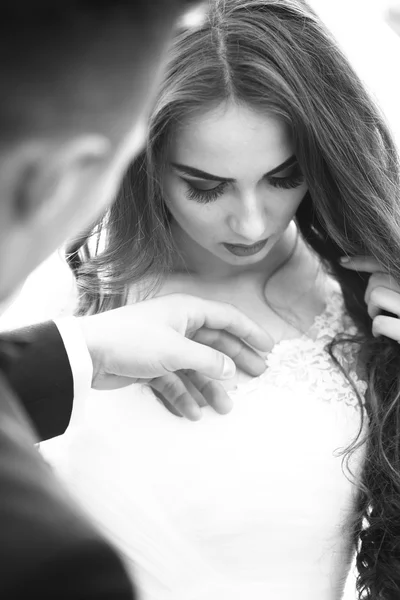 Sensual wedding couple — Stock Photo, Image