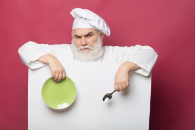 Sakallı cook kağıt kaşık ve plaka ile