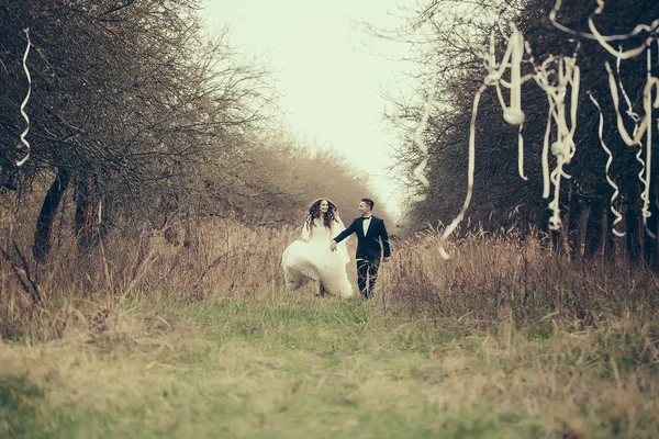 Joyeux couple de mariage — Photo