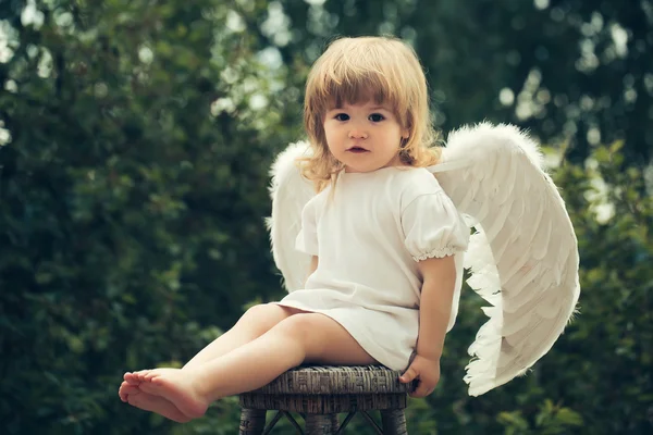 Little boy dressed as angel — Stock Photo, Image