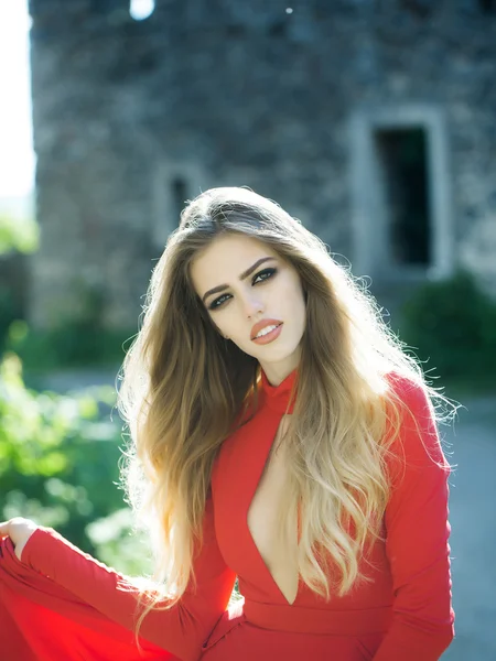 Sexy young woman with long hair — Stock Photo, Image