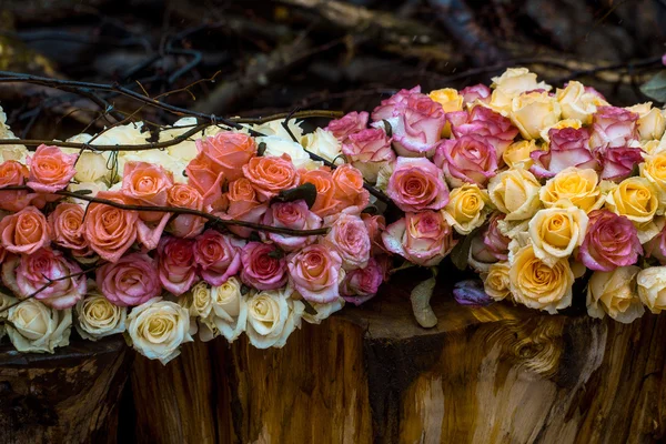 Decoración floral de rosas y ramitas — Foto de Stock