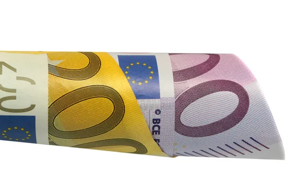 Soldi in euro isolati su bianco — Foto Stock