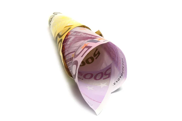 Евро деньги изолированы на белом — стоковое фото