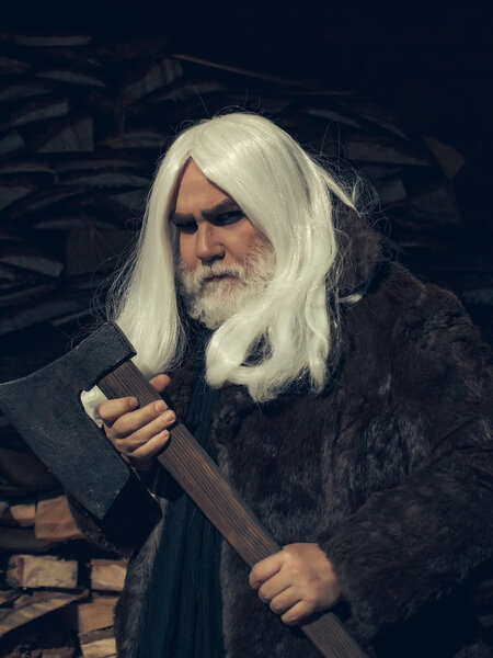 Old man with axe