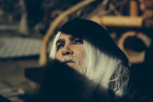 Druid old man face — Stock Photo, Image