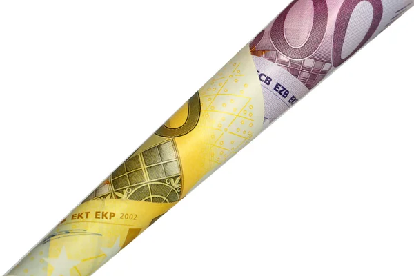 Евро деньги изолированы на белом — стоковое фото