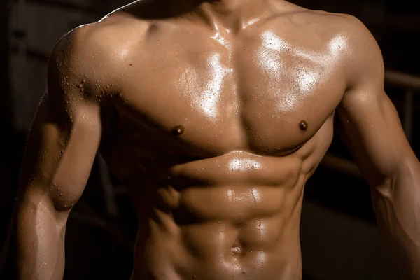 Muscular male wet torso — Stock Photo, Image