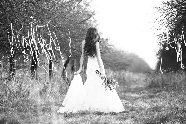 Bonita novia al aire libre — Foto de Stock