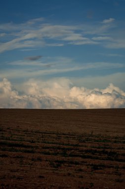 bulutlar ve tarım zemin ile mavi gökyüzü