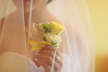 Güzel tomurcukları ile düğün yaka çiçeği