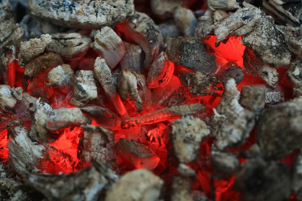 Queima de carvão no fogo — Fotografia de Stock