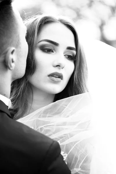 Sensual wedding couple — Stock Photo, Image