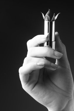 gül çiçeği ile kadın elleri