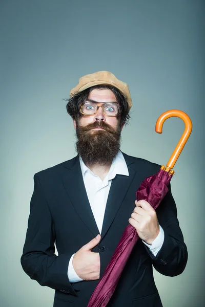 Bello uomo hipster barbuto — Foto Stock