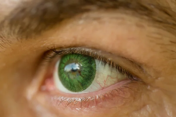 열 중 한 렌즈와 남성 눈 — 스톡 사진
