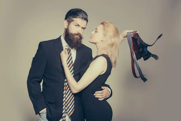 Young couple with tie — Stock Photo, Image
