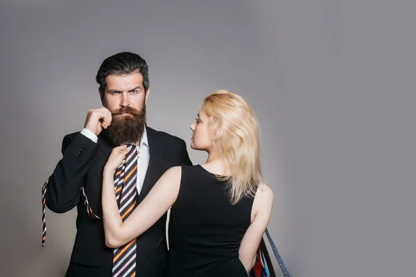 Young couple with tie — Stock Photo, Image