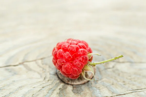 Himbeere auf Holzgrund — Stockfoto