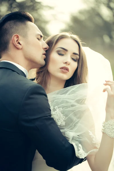 Sensual wedding couple — Stock Photo, Image