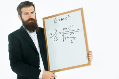 sakallı adam einstein formül ve Newton yasaları