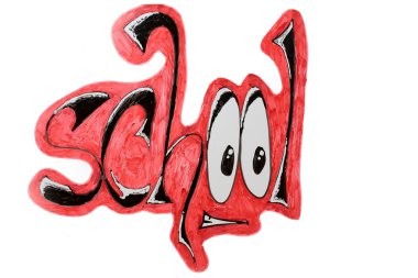 grafiti okul kelime metin izole