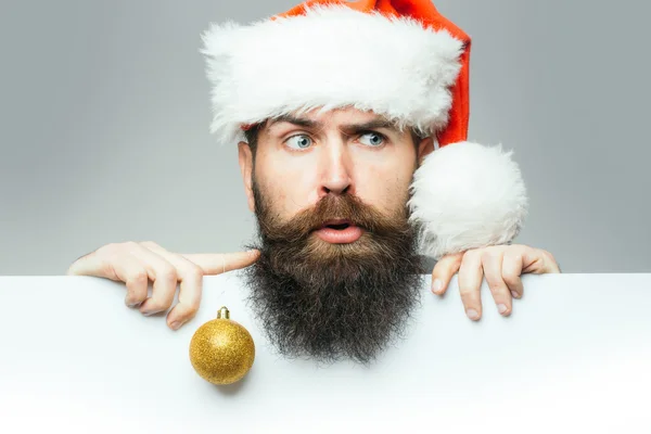 Hombre de Navidad con hoja de papel —  Fotos de Stock