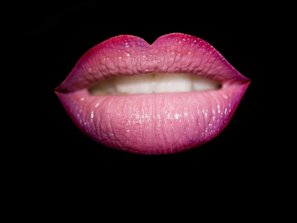 性感的女性嘴唇粉红色的颜色 — 图库照片